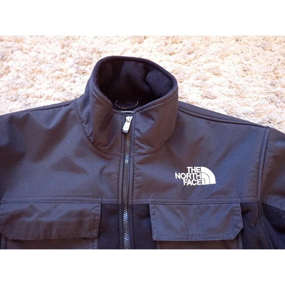 The North Face Fleece Jacket Mens Large Black Excellent Full Zip Utility Pocket